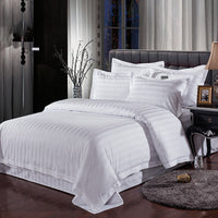 HKM-098259 Cotton Satin Bed Linen Set - Four-Piece Collection for Various Bed Sizes