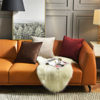 HKM-098323 Modern Leaf Pattern Pillow Cover - Wine Red, Beige, Brown - 45x45cm Cushion for Living Room, Bedroom, Study, Balcony