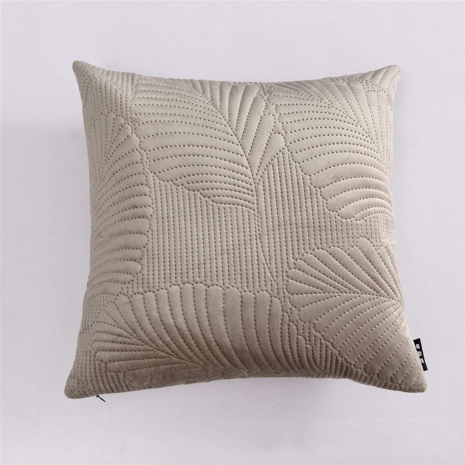 HKM-098323 Modern Leaf Pattern Pillow Cover - Wine Red, Beige, Brown - 45x45cm Cushion for Living Room, Bedroom, Study, Balcony