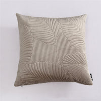 HKM-098323 Modern Leaf Pattern Pillow Cover - Wine Red, Beige, Brown - 45x45cm Cushion for Living Room, Bedroom, Study, Balcony