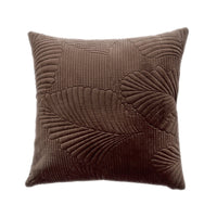 HKM-098323 Modern Leaf Pattern Pillow Cover - Wine Red, Beige, Brown - 45x45cm Cushion for Living Room, Bedroom, Study, Balcony