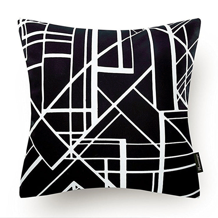 HKM-098643 Geometric Super Soft Plush Pillowcase Cushion Cover - 45x45cm, Multiple Styles Available