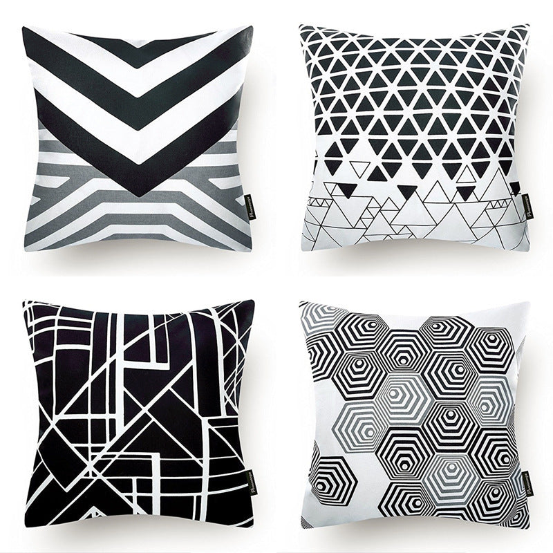 HKM-098643 Geometric Super Soft Plush Pillowcase Cushion Cover - 45x45cm, Multiple Styles Available