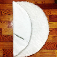 HKM-098707 White Plush Christmas Tree Skirt for Holiday Decoration - Available in Multiple Sizes