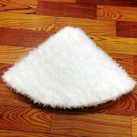 HKM-098707 White Plush Christmas Tree Skirt for Holiday Decoration - Available in Multiple Sizes