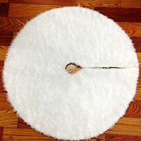 HKM-098707 White Plush Christmas Tree Skirt for Holiday Decoration - Available in Multiple Sizes