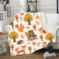 HKM-099091 Cute Cartoon Animal Double Layer Lamb Wool Blanket - Soft, Thick, Skin-friendly Cashmere Blanket in Various Colors and Sizes