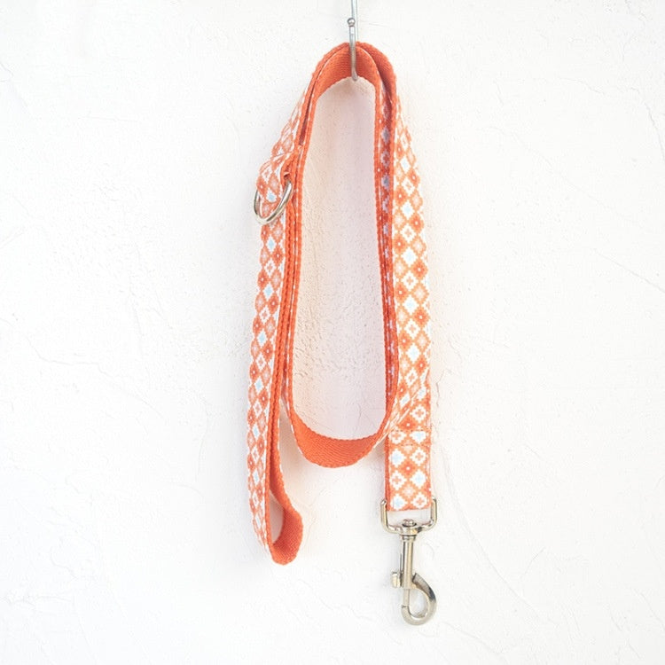 HKM-099091 Thickened Cotton and Nylon Dog Leash with Collar for Medium and Large Dogs - Pink