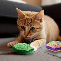 HKM-099283 Interactive Catnip Dice Toy for Cats - Soft Plush Chew Teething Toy for Fun Playtime