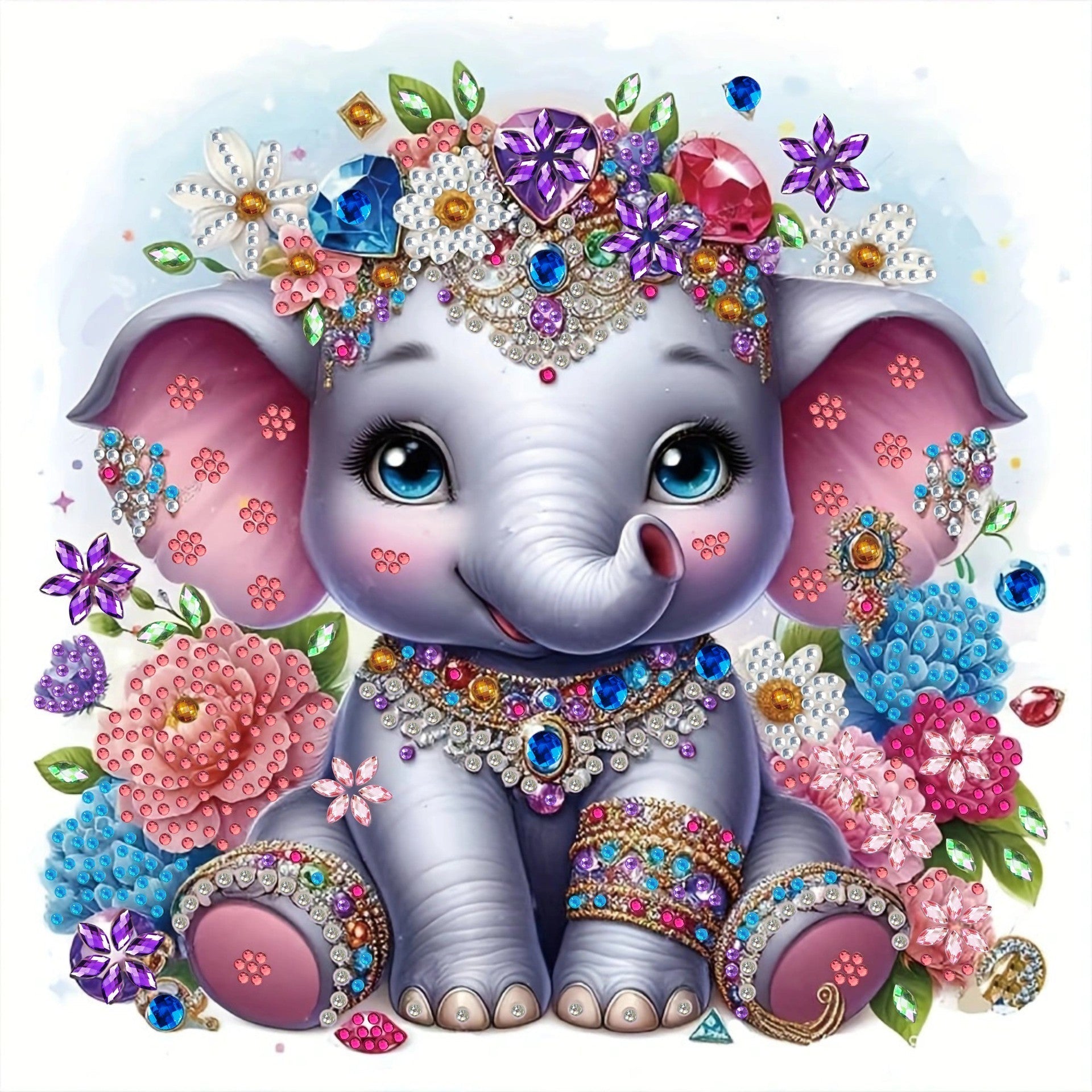 HKM-099347 5D Diamond Dot Painting - Alien Decorative Artwork, Frameless Canvas, 30x30cm