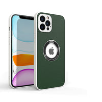 HKM-099347 All-around Protective Shell in Pure Color Leather Texture for iPhone Models