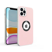 HKM-099347 All-around Protective Shell in Pure Color Leather Texture for iPhone Models
