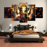 HKM-099411 Indian Elephant God Wall Art - Multiple Sizes Available (20x35cm, 30x50cm, 40x60cm)