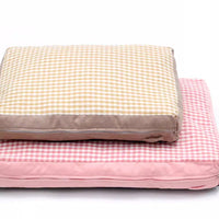 HKM-099411 Pet Plaid Color Matching Kennel Mattress - Removable & Washable, Available in Khaki and Pink
