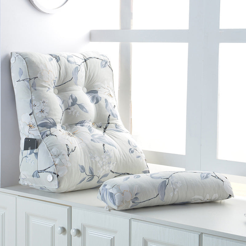 HKM-099475 Cotton Washable Soft Triangle Waist Protection Cushion for Sofa and Bed - Removable and Washable Design