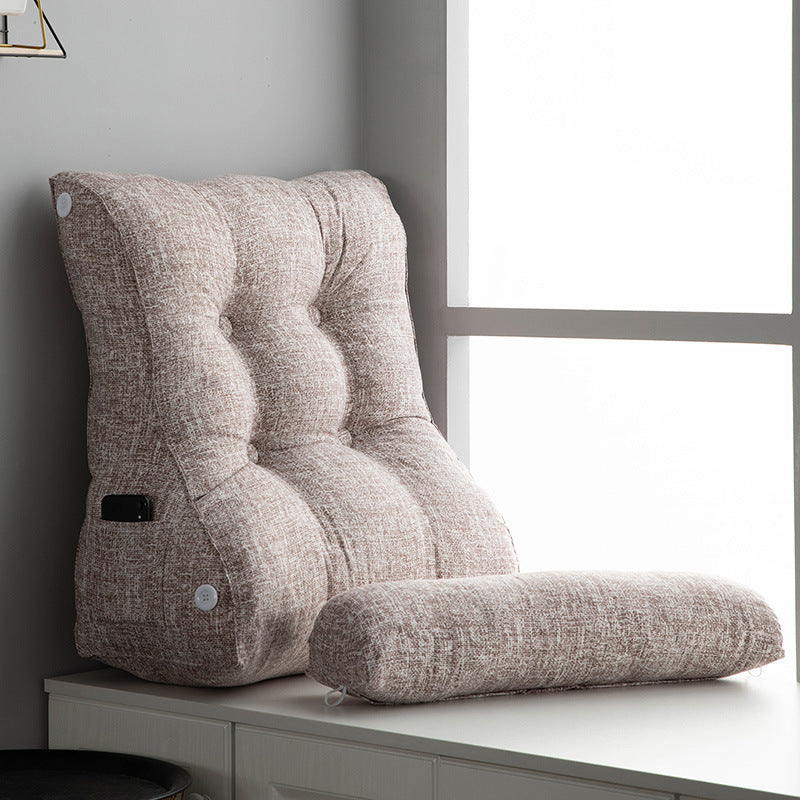 HKM-099475 Cotton Washable Soft Triangle Waist Protection Cushion for Sofa and Bed - Removable and Washable Design