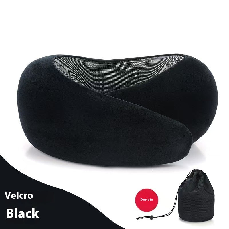 HKM-099539 Adjustable U-Shaped Memory Foam Travel Neck Pillow for Comfortable Support on Planes, Cars, and Offices