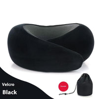 HKM-099539 Adjustable U-Shaped Memory Foam Travel Neck Pillow for Comfortable Support on Planes, Cars, and Offices