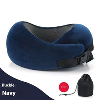 HKM-099539 Adjustable U-Shaped Memory Foam Travel Neck Pillow for Comfortable Support on Planes, Cars, and Offices
