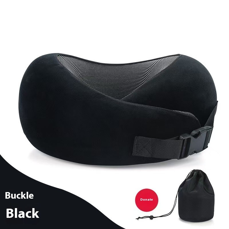 HKM-099539 Adjustable U-Shaped Memory Foam Travel Neck Pillow for Comfortable Support on Planes, Cars, and Offices