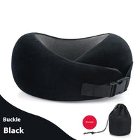 HKM-099539 Adjustable U-Shaped Memory Foam Travel Neck Pillow for Comfortable Support on Planes, Cars, and Offices