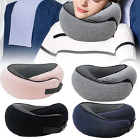 HKM-099539 Adjustable U-Shaped Memory Foam Travel Neck Pillow for Comfortable Support on Planes, Cars, and Offices