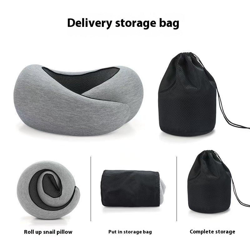 HKM-099539 Adjustable U-Shaped Memory Foam Travel Neck Pillow for Comfortable Support on Planes, Cars, and Offices