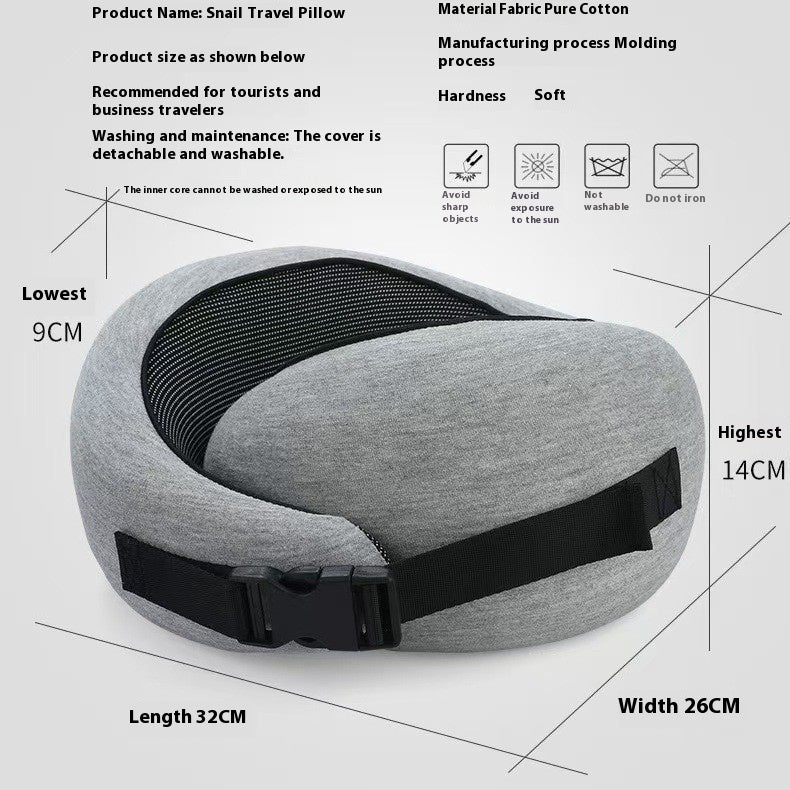HKM-099539 Adjustable U-Shaped Memory Foam Travel Neck Pillow for Comfortable Support on Planes, Cars, and Offices
