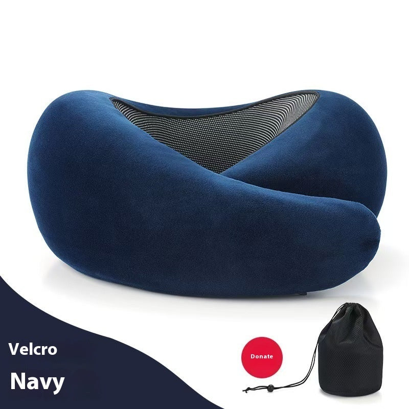 HKM-099539 Adjustable U-Shaped Memory Foam Travel Neck Pillow for Comfortable Support on Planes, Cars, and Offices