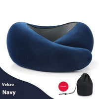 HKM-099539 Adjustable U-Shaped Memory Foam Travel Neck Pillow for Comfortable Support on Planes, Cars, and Offices