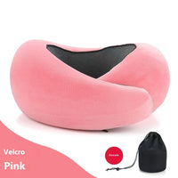 HKM-099539 Adjustable U-Shaped Memory Foam Travel Neck Pillow for Comfortable Support on Planes, Cars, and Offices