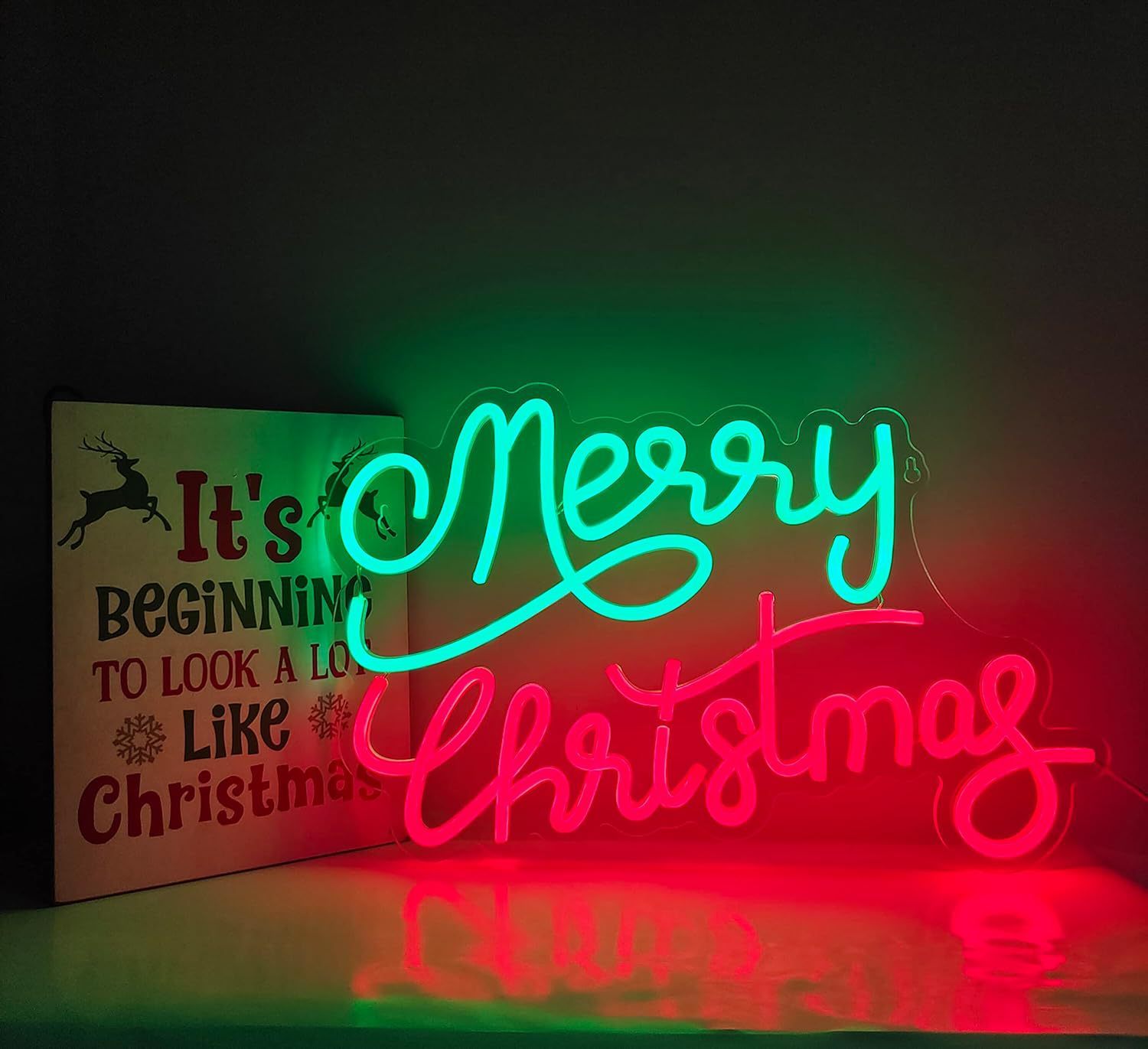 HKM-099539 Neon LED Christmas Decoration Signboard with 12V Power Supply