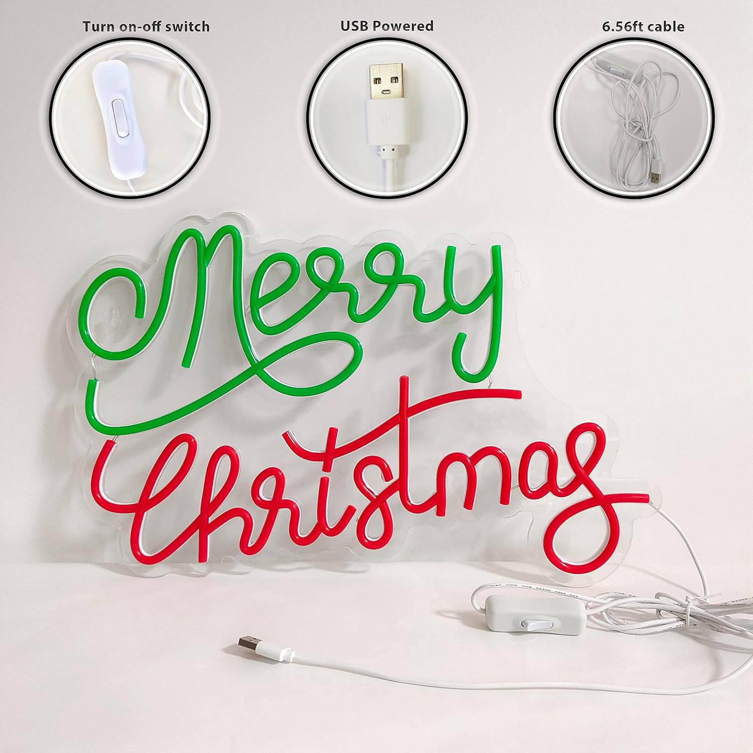 HKM-099539 Neon LED Christmas Decoration Signboard with 12V Power Supply
