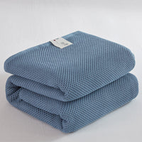 HKM-099667 Cotton Honeycomb Towel Quilt Blanket for Summer, Solid Color Gauze Design