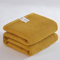 HKM-099667 Cotton Honeycomb Towel Quilt Blanket for Summer, Solid Color Gauze Design