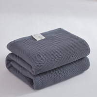 HKM-099667 Cotton Honeycomb Towel Quilt Blanket for Summer, Solid Color Gauze Design
