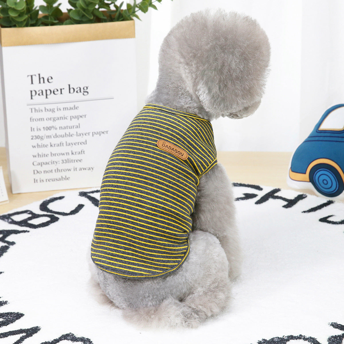 HKM-099859 Thin Striped Cotton Vest for Dogs and Cats, Casual Style, Various Sizes Available