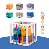 HKM-099987 Cognitive Activity Cube Shape Sorter for Toddlers - Educational Toy for 2 to 4 Years Old