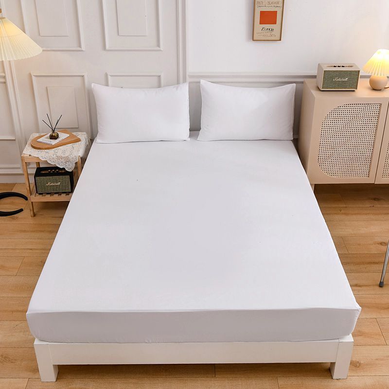 HKM-100179 Cotton Fitted Sheet Set with Pillow Cases in Various Colors and Sizes
