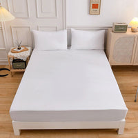 HKM-100179 Cotton Fitted Sheet Set with Pillow Cases in Various Colors and Sizes