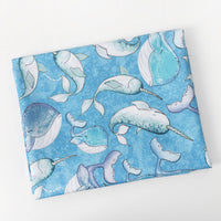 HKM-100243 Organic Pure Cotton Cartoon Ocean Pattern Fabric 110CMx45CM for DIY Projects