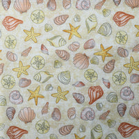 HKM-100243 Organic Pure Cotton Cartoon Ocean Pattern Fabric 110CMx45CM for DIY Projects