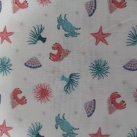 HKM-100243 Organic Pure Cotton Cartoon Ocean Pattern Fabric 110CMx45CM for DIY Projects