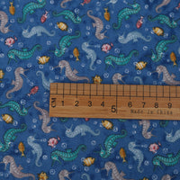 HKM-100243 Organic Pure Cotton Cartoon Ocean Pattern Fabric 110CMx45CM for DIY Projects