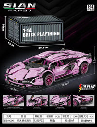 HKM-100243 RC Sports Car Building Blocks Set - Model M24062802, DIY Plastic Racing Car Toy for Ages 14+