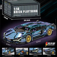 HKM-100243 RC Sports Car Building Blocks Set - Model M24062802, DIY Plastic Racing Car Toy for Ages 14+
