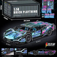 HKM-100243 RC Sports Car Building Blocks Set - Model M24062802, DIY Plastic Racing Car Toy for Ages 14+