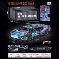 HKM-100243 RC Sports Car Building Blocks Set - Model M24062802, DIY Plastic Racing Car Toy for Ages 14+