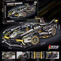 HKM-100243 RC Sports Car Building Blocks Set - Model M24062802, DIY Plastic Racing Car Toy for Ages 14+