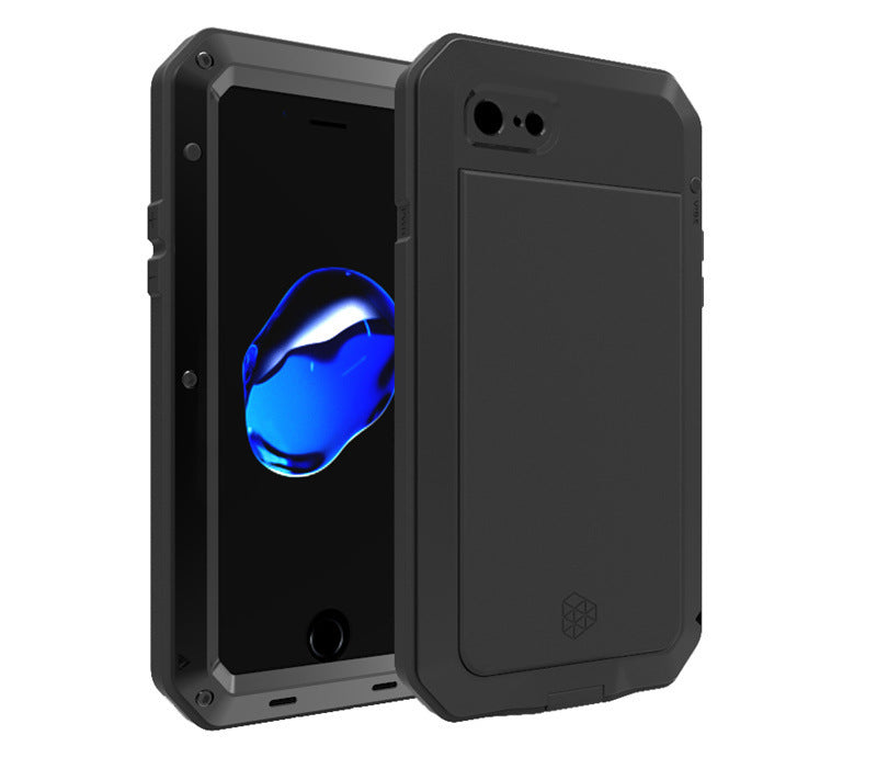 HKM-100499 Waterproof Drop-Proof Phone Case for iPhone 7, 8, 7 Plus, 8 Plus, SE2 - Simple Metal Design